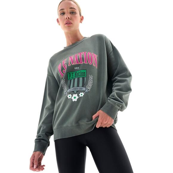 P.E Nation Division One Pullover Sweatshirt Dark Shadow Olive Green Size XS - Picture 1 of 6